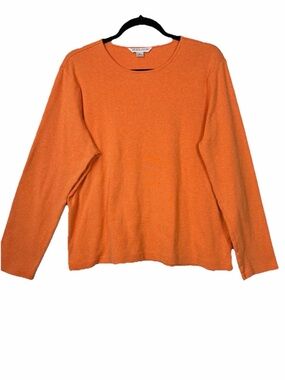 Pendleton Bright Orange Ribbed Knit Crew Minimal Classic 100% cotton